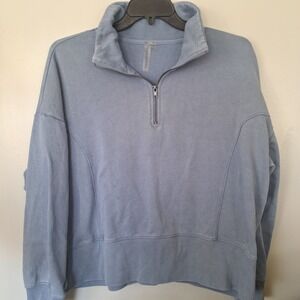 Grace and Karma Blue Cozy Karma Twist Mock Neck Sweatshirt Womens Sz 1X